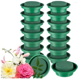 Decorative Flowers 16Packs Floral Foam Rounds In Bowls DIY Flower Arrangement Kit Green Round Wet Blocks For Artificial