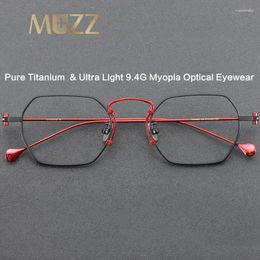 Sunglasses Frames Pure Titanium Square Glasses Frame IP Plating Men Myopia Optical Prescription Eyeglasses Women Ultralight Two Tone Color