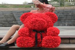 Factory Directly Sell Oversize 70CM Rose Bear Artificial Flowers For Mother039s Day Valentines Girlfriend Gift Party Decoration3252895