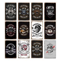 2021 New Motorcycle Skull Wolf Signs Plaques Pub Club Wall Decoration Vintage Metal Tin Sign Home Garage Decor Art Postersa6972949