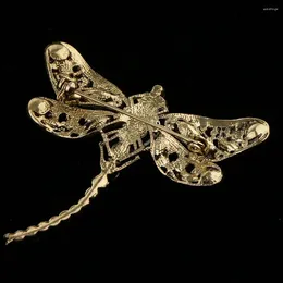 Brooches Crystal Rhinestone Insect Dragonfly Brooch Pins For Woman Man Banquet Lapel Pin