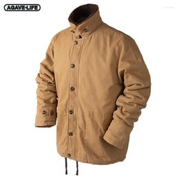 Men's Jackets Military Jacket Thick Warm Cargo Windbreaker Men Lamb Wool Tactical Winter Vintage Wear-resistant Bomber