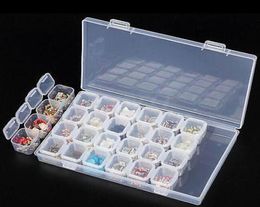 2019 28 Grids Slots Clear Adjustable Jewelry Storage Boxes Bins Case Craft Organizer Beads Foldable Container Space Saver Closet6465682