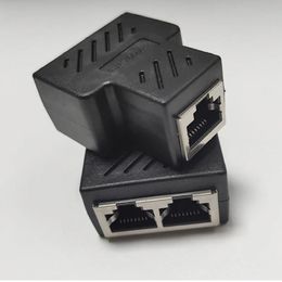 new 1 To 2 Ways RJ45 Ethernet LAN Network Splitter Double Adapter Ports Coupler Connector Extender Adapter Plug Connector Adapter for