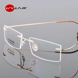 UVLAIK Super Elastic Glasses Frames Men Business Alloy Optical Eye glasses Male Custom Myopia Prescription Spectacle 240423