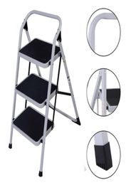 NEW Protable 3 Step Ladder Folding Non Slip Safety Tread Heavy Duty Industrial Home building materials8923348