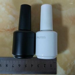 Storage Bottles 300pcs/lot 15ml Black White Elegant Colored Custom Empty Gel Nail Polish Bottle With Brush Cap