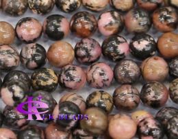 Discount Whole Natural Genuine Black Lace Pink Rhodonite Round Loose Stone Beads 318mm Jewellery DIY Necklaces or Bracelets 159674195