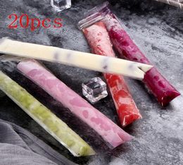 Plastic Popsicle Bags Moulds Ice Mould Pouch with Zip Seals Disposable Self Sealing Ice Frozen Bar Ice Cream Tools IIA2108676028