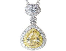 Luxurious Group Set with Imitation American Dcolor Moissanite Pendant Pear Shaped Topaz Pink Diamond Necklace for Women5340167