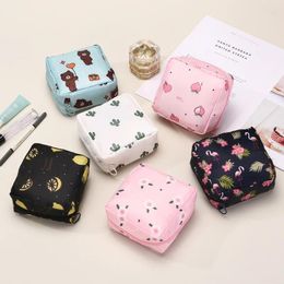 Storage Bags Cute Cartoon Sanitary Napkin Bag For Girls During Menstrual Period Portable Aunt Large Capac