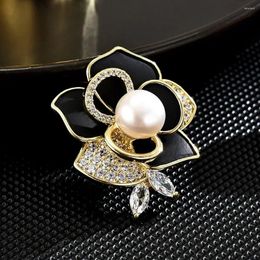 Brooches Simulated Pearl Rhinestones Flower Brooch Pin Accessories Fashion Engagement Wedding High Quality Jewellery For Women Gift