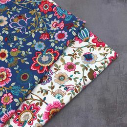 Fabric Retro Ethnic Style Large Floral Cotton Printed Fabric Sewing Accessories Patchwork DIY Handmade d240503