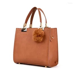 Shoulder Bags Fashion 2024 Designer Brand PU Leather Women Handbags Hairball Ladies Messenger Bag Female Travel