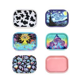 Cartoon RAW Rolling Tray 7*5.5inch Metal Tobacco Trays Smoking Pipe Herb Grinder Cigarette Storage Accessories