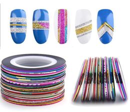 30pcsset Nails Striping Tape Line Mixed Colorful Nail Art Stickers Strip Rolls Decals for Decorations7134927