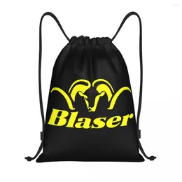 Shopping Bags Yellow Blaser Firearm Gun Drawstring Backpack Women Men Sport Gym Sackpack Foldable Bag Sack