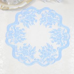 Table Cloth Round Mesh Flower Embroidery Cover Wedding Tea Tablecloth Kitchen Christmas Decoration And Accessories