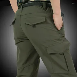 Men's Pants Fleece Thick Winter Men Windproof Warm Waterproof Trousers Casual Military Army Cargo Male 4xl