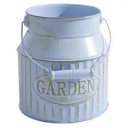 Vases Tin Flower Pot Planting Bucket Iron Water Pitcher Adornment Decor Planter Cactus Ornament