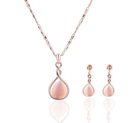 Opal 2 Piece Set Wedding Necklace and Earrings Bridal Jewelry Set Bride and Bridesmaid Gift 12pcs9136132