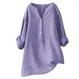 Women's Blouses Women Shirts & Solid Colour Loose Button Up Shirt Casual Camisas Y Blusas Spring Autumn Ladies Blouse Tops