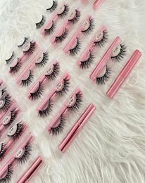 Mink Magnetic Eyelashes With Eyeliner Waterproof Long Lasting 5 Magnets Lashes In Bulk Private Label Packaging Box False7380503