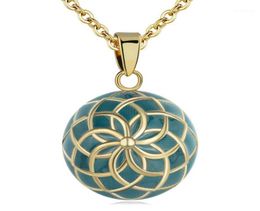 Pendant Necklaces Eudora Harmony Gold Green Flower Ball Necklace Chime Maternal Bola Bell Appease Foetal Prenatal Pregnant Women Je2383933