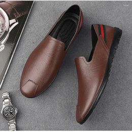 Casual Shoes Mens Soft Driving Genuine Pu Leather For Men Sneakers Male Adult Handmade Slip On Flat Boat Man Footwear