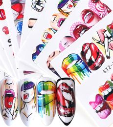 Pop Art Designs Nail Sticker DIY Water Transfer Decals Cool Girl Sexy Lips Decorations Full Wraps Nails Beauty Tips Manicure Acces7082134