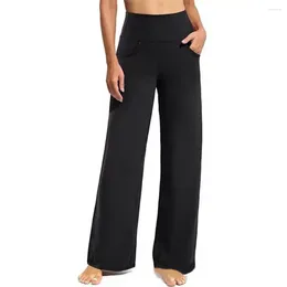 Women's Pants Women Casual Wide-leg Stylish High Waist Yoga With Side Pockets Loose Wide Leg Lounge For Streetwear