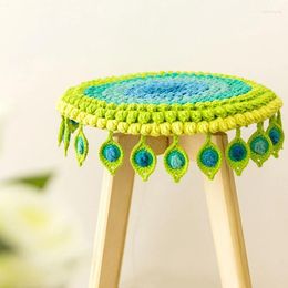 Pillow Crochet Sofa Peacock Feather Seat Perfect Quality Hand Table Mats Home Decoration Housewarming Gift