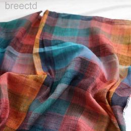 Fabric 140x50cm Beautiful Color Multicolor Plaid Pure Cotton Shirt Dress Clothing Sewing Fabric DIY Cloth d240503
