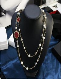 Luxury jewelry Sweater chain fashion versatile clothing high temperament long pearl necklace3844379