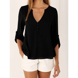 20ss designer shirt V-neck Zipper summer shirts Oversized Womens Long Sleeved Pull-up womens t shirt Sleeves Loose Chiffon Shirt OZUJ