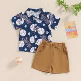 Clothing Sets CitgeeSummer Kids Baby Boy Clothes Short Sleeve Baseball Print Shirt Shorts Set Outfits