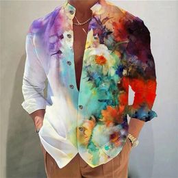 Men's Casual Shirts Shirt Tie 3D Printing Pattern Flower Outdoor Shopping Fashion Trend Super Large Yard XS-6XL Soft Fabric