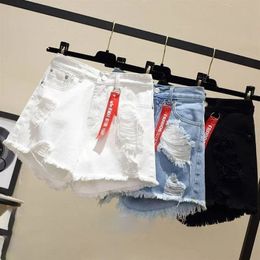 Fashion Blue Denim Shorts Womens Summer High Waist Loose Short Pants Sexy Girl All Match Pants Jeans Wide Shorts Korean 240425