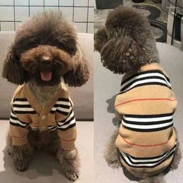 Dog Apparel Winter Pet Clothes Chihuahua Teddy Puppy Kitten Striped Cardigan Warm Knitted Sweater Coat Fashion Clothing For Dogs Cat