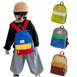 Canvas Kids Backpacks Portable Children School Bags for Girls Boys Kindergarten Schoolbag Fashion Baby Travel Bag 240425