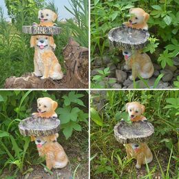 Vases Bird Lover Gift Garden Ornament Resin Dog Hedgehog Birdbath Feeder For Decor Cute Nature Fashionable