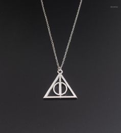 SG Movie HP Deathly Hallows Wizard Necklace Can Be Rotated Gregory039s Fiduciary Triangle Men Lady Necklaces Pendants11576604