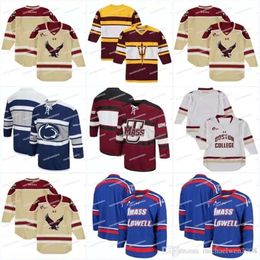 CeoMitNess NCAA Men Bos Eagles Hockey Sweater Movie Jersey Penn State Nittany Lions Colosseum Open Net II Ice Hockey Jerseys