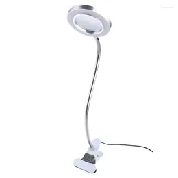 Table Lamps 360°Flexible Desk Magnifier 8X Illuminated Glass With Light Reading