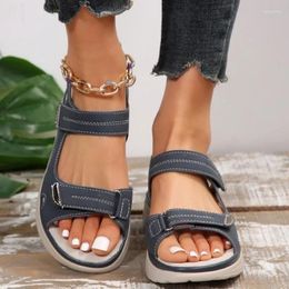 Casual Shoes Woman 2024 Trend Summer Retro Roman Sandals Women Pu Wedge Slippers Platform