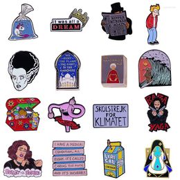 Brooches Hi-Q Cartoon Badges Enamel Pin Brooch Cute Funny Metal Lapel Pins For Backpacks Women Fashion Jewelry Accessories
