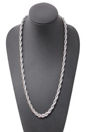 ed Rope Chain Classic Mens Jewelry 18k White Gold Filled Hip Hop Fashion Necklace Jewelry 24 Inches7781413
