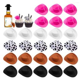 Party Supplies 10Pcs Mini Cowboy Hat Plastic Miniature Western Cowgirl For Wedding Cake Favours Birthday