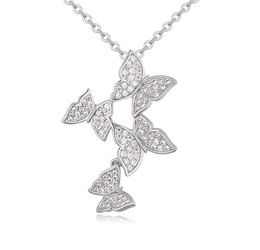 1111 New Design Butterfly Pendant Necklace Micro Paved with Cubic Zircon Collar For Women Bijoux Accessories Jewelery Gift7936107