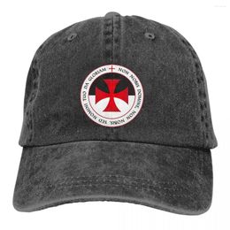 Ball Caps Dad Hats The Knights Templar Cross Christian Crusader Seal Motto Women's Hat Sun Visor Baseball Freemason Peaked Cap